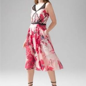 Floral Pink and Black Women's Dress